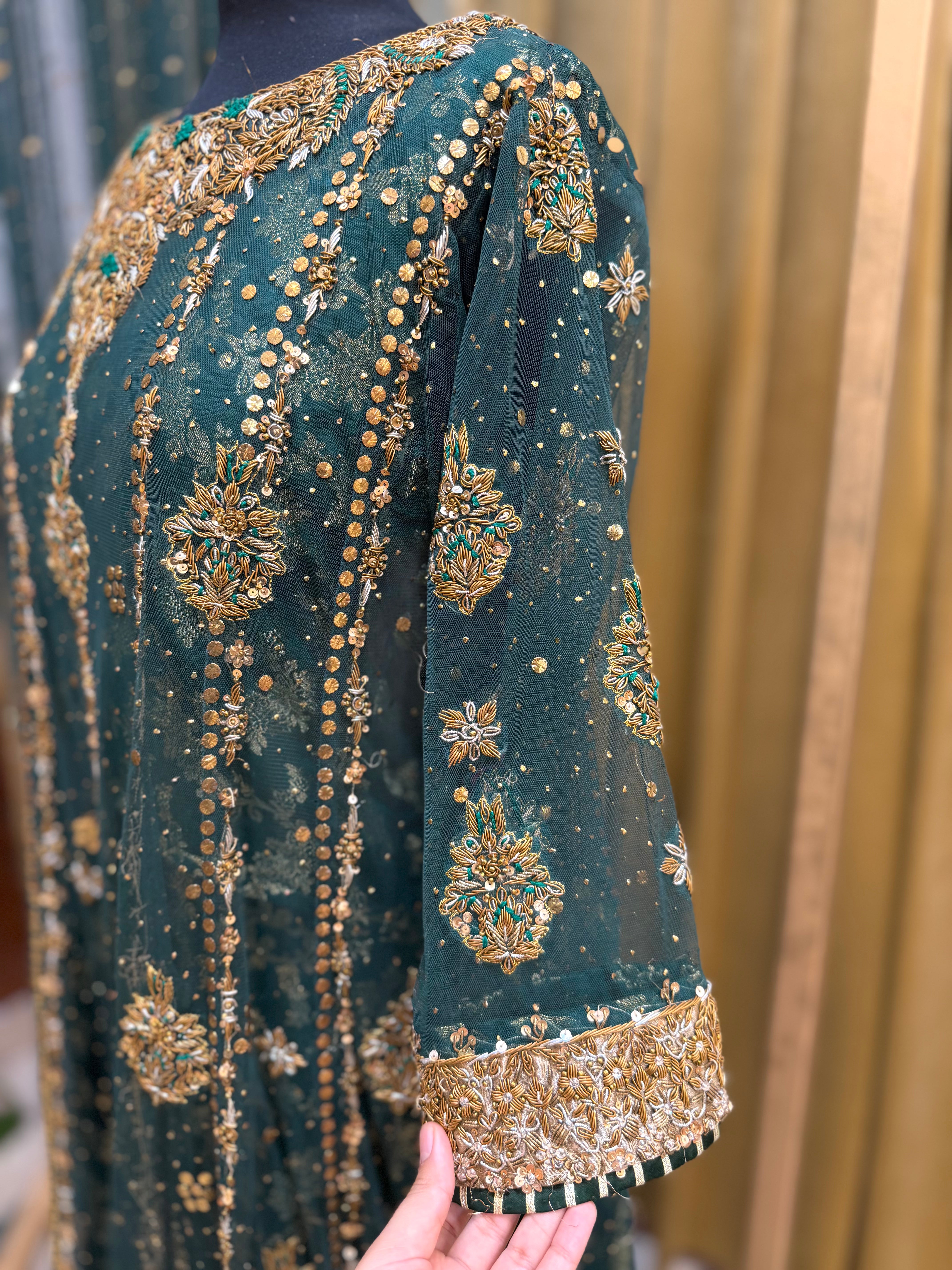 HARIS SHAKEEL DARK GREEN PISHWAS-HS19