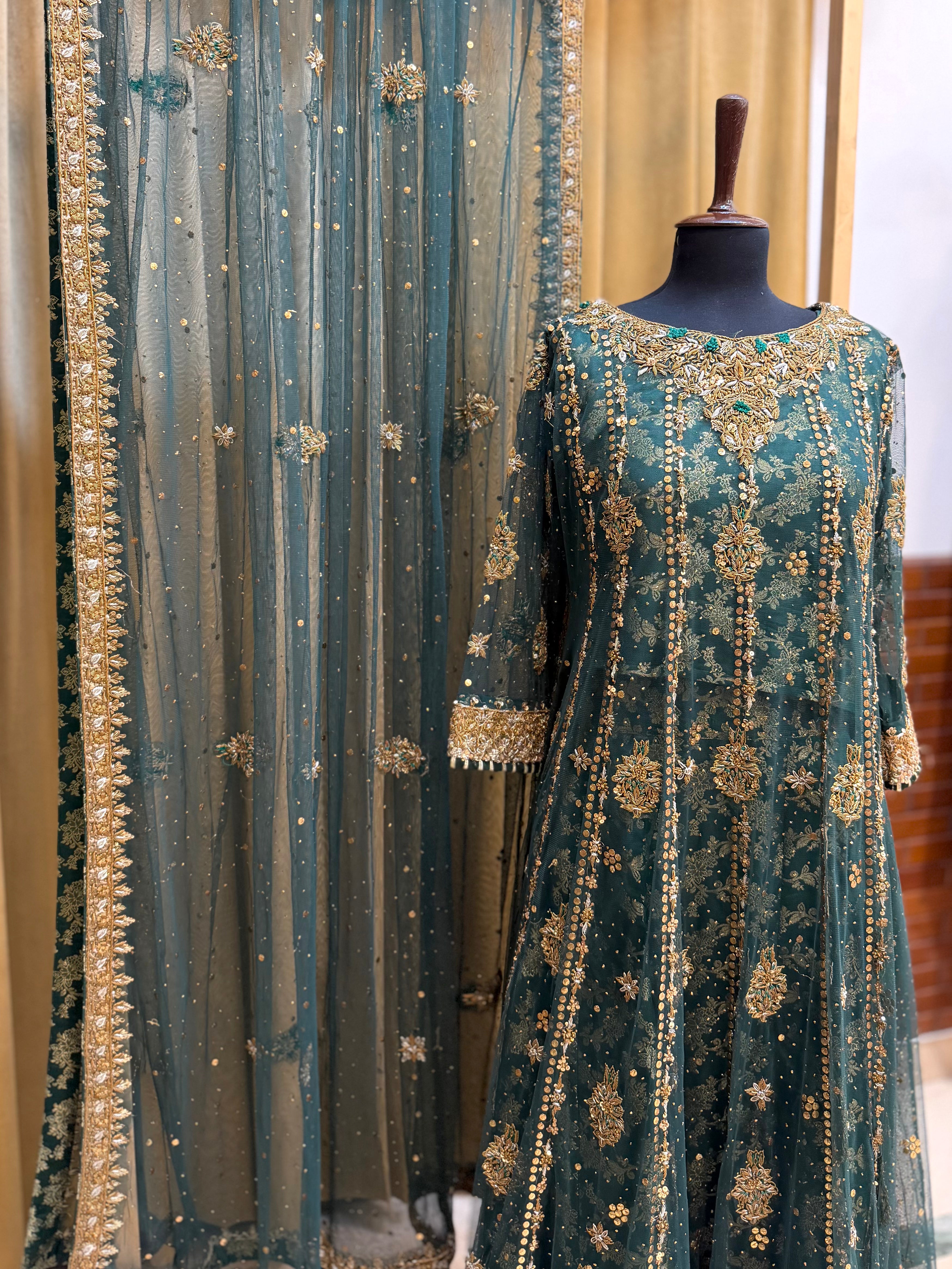 HARIS SHAKEEL DARK GREEN PISHWAS-HS19