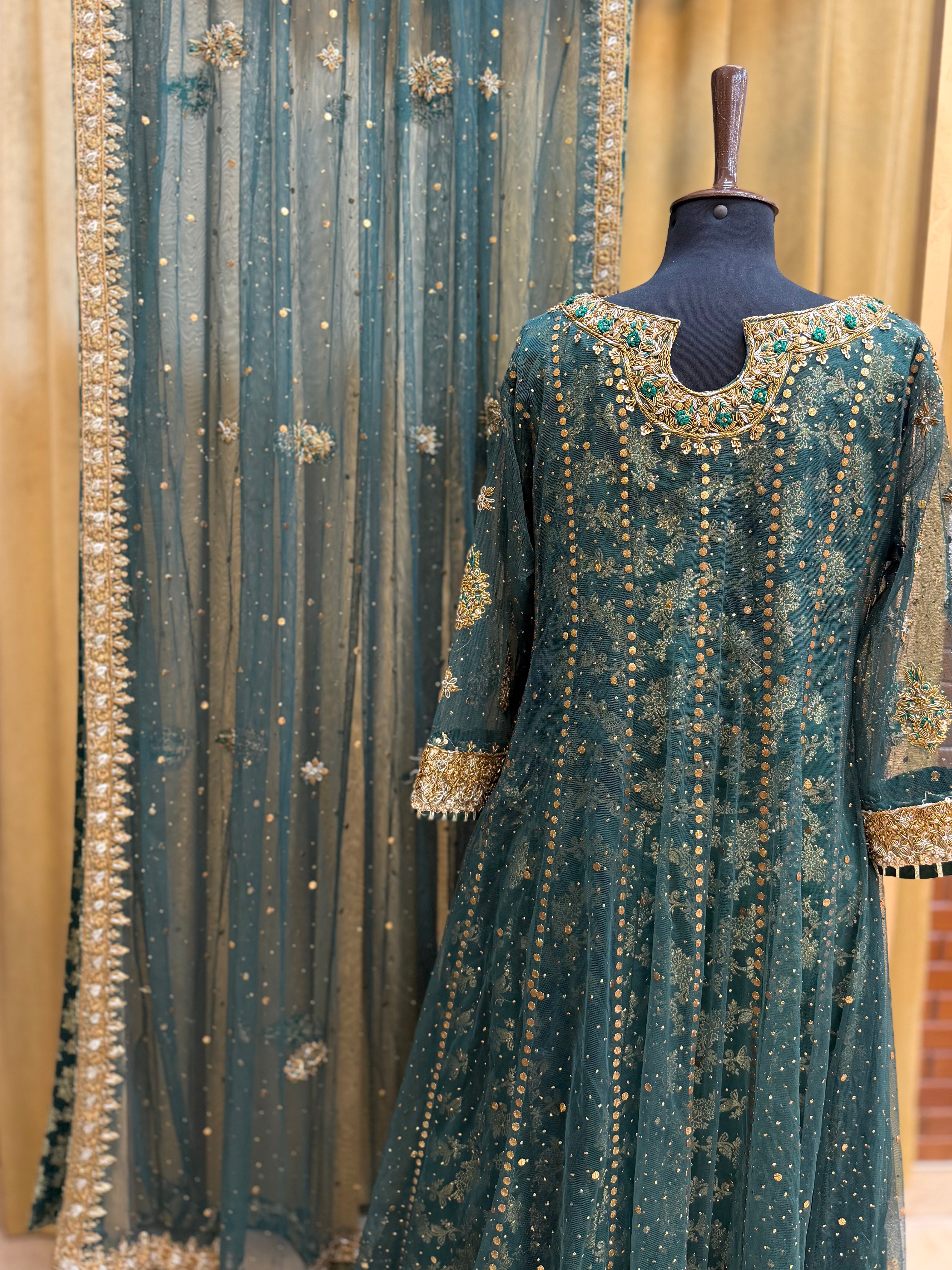 HARIS SHAKEEL DARK GREEN PISHWAS-HS19