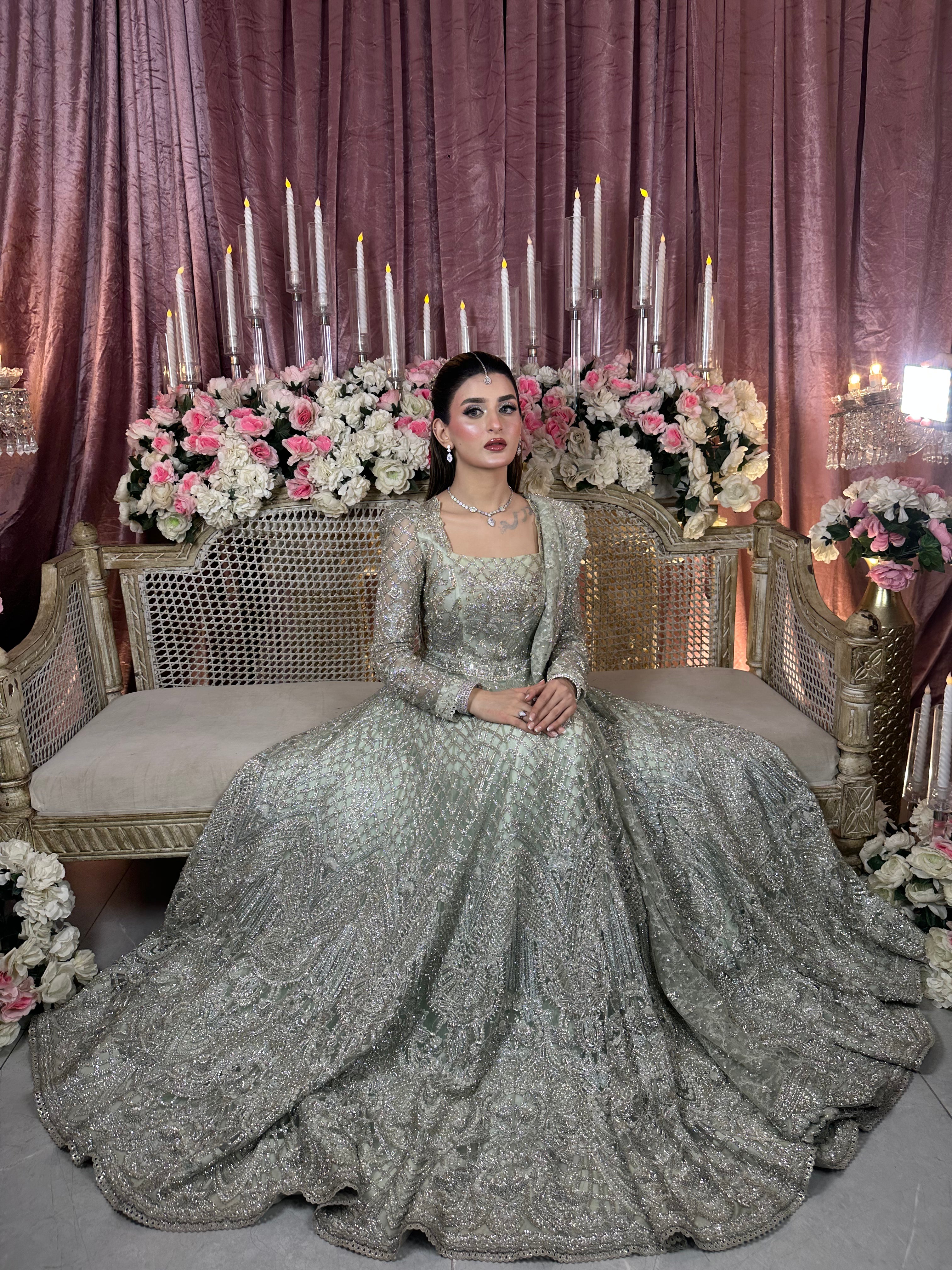 SAIRA SHAKIRA LIGHT GREEN MAXI-SS22