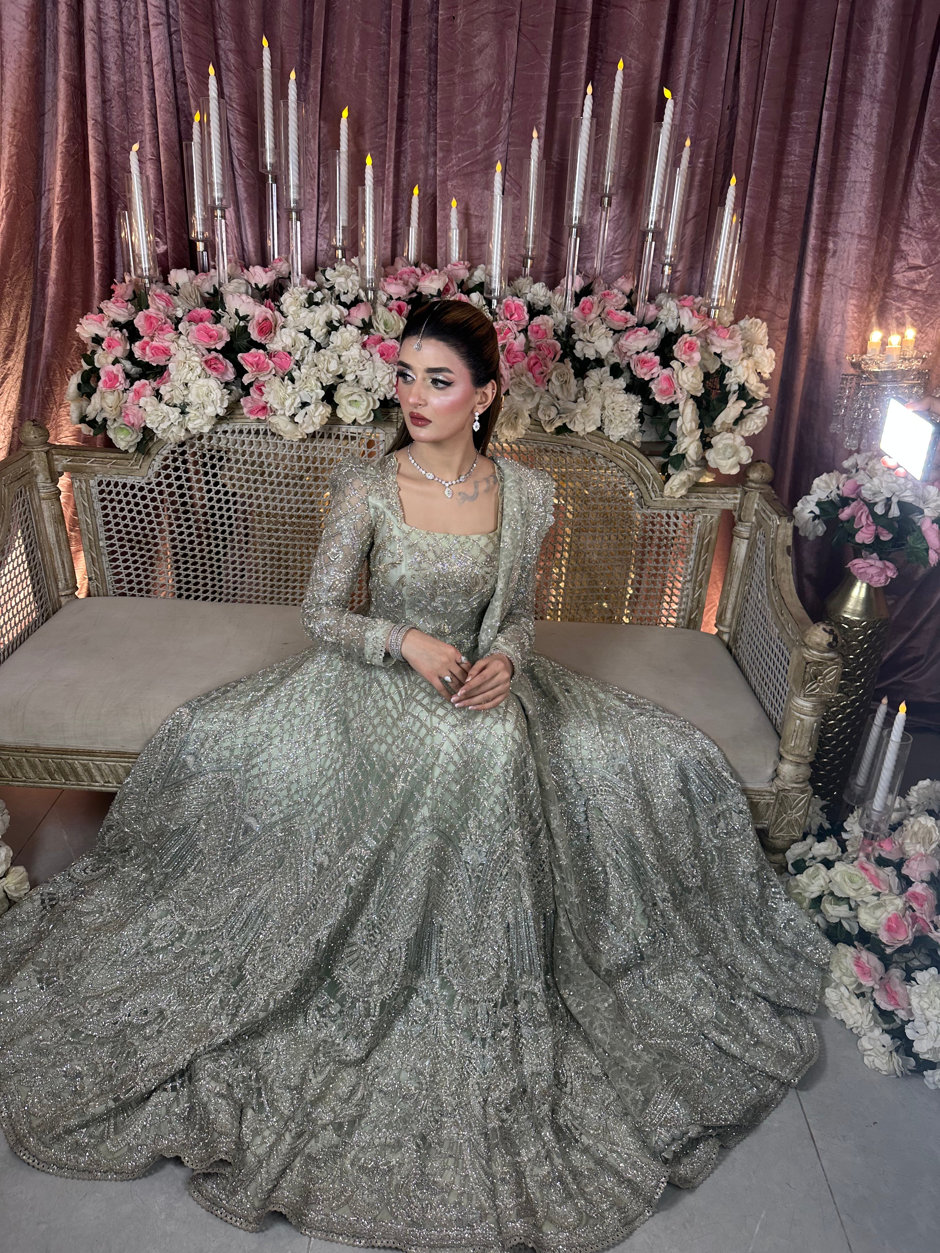 SAIRA SHAKIRA LIGHT GREEN MAXI-SS22