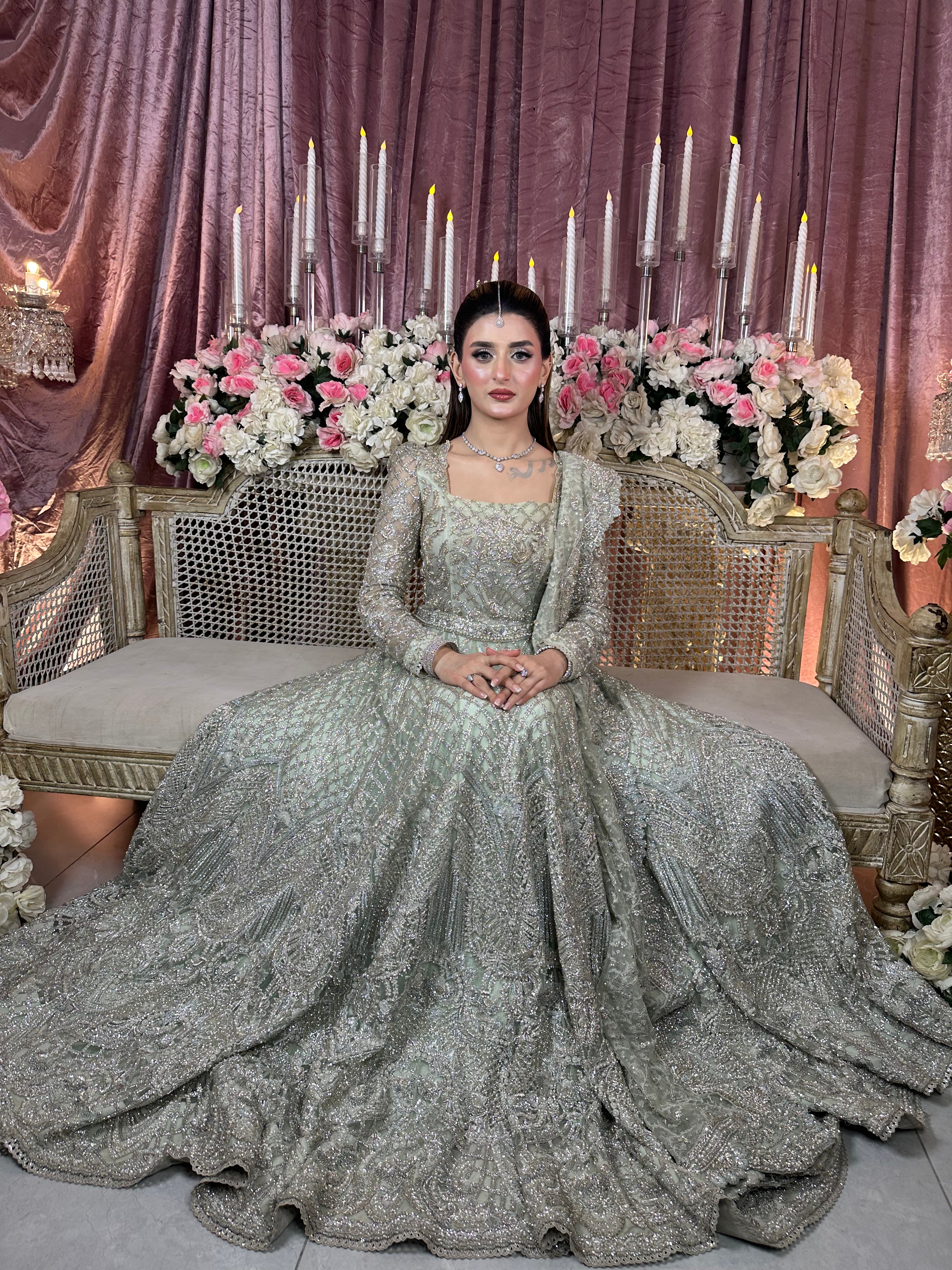 SAIRA SHAKIRA LIGHT GREEN MAXI-SS22