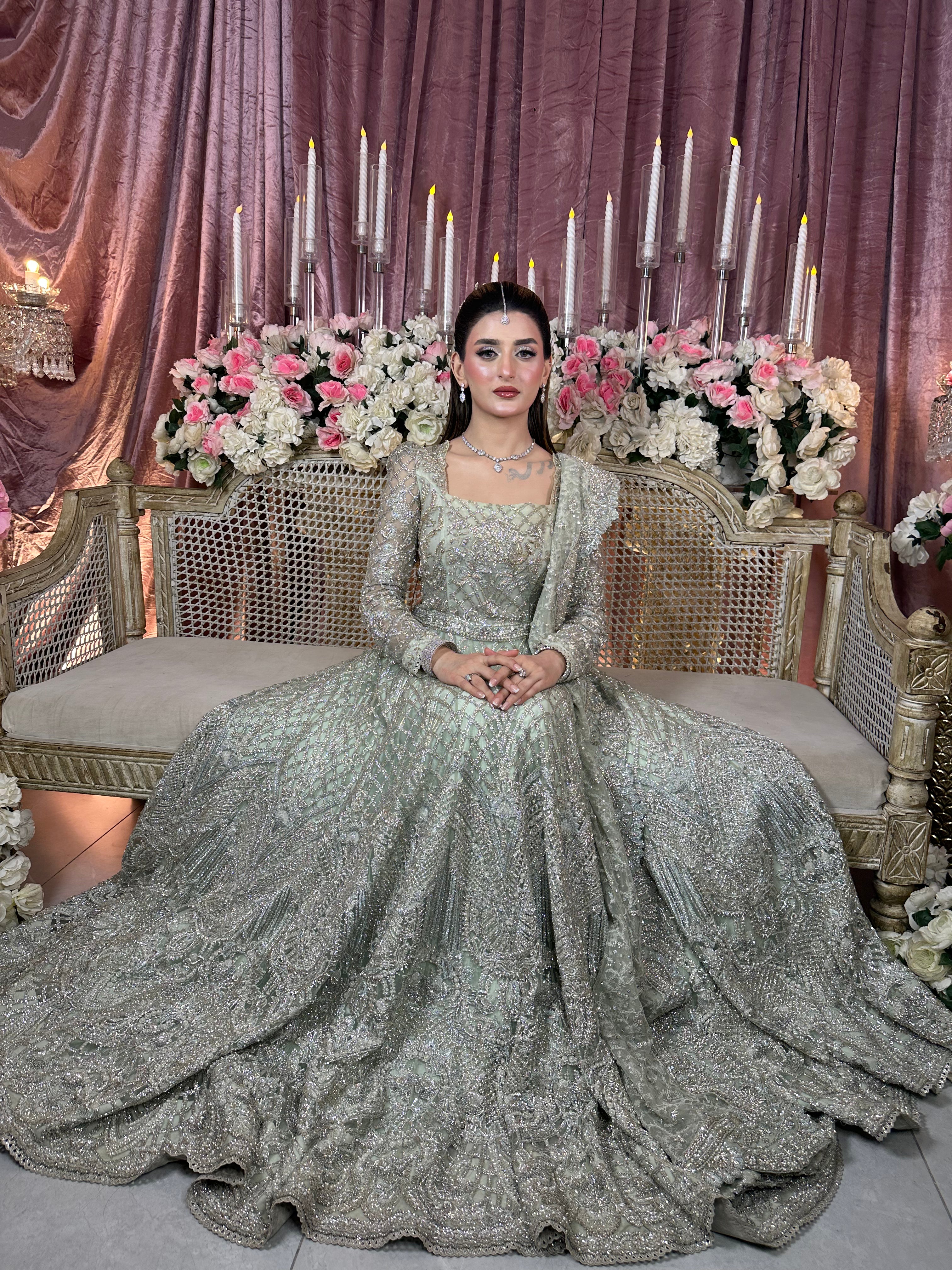 SAIRA SHAKIRA LIGHT GREEN MAXI-SS22