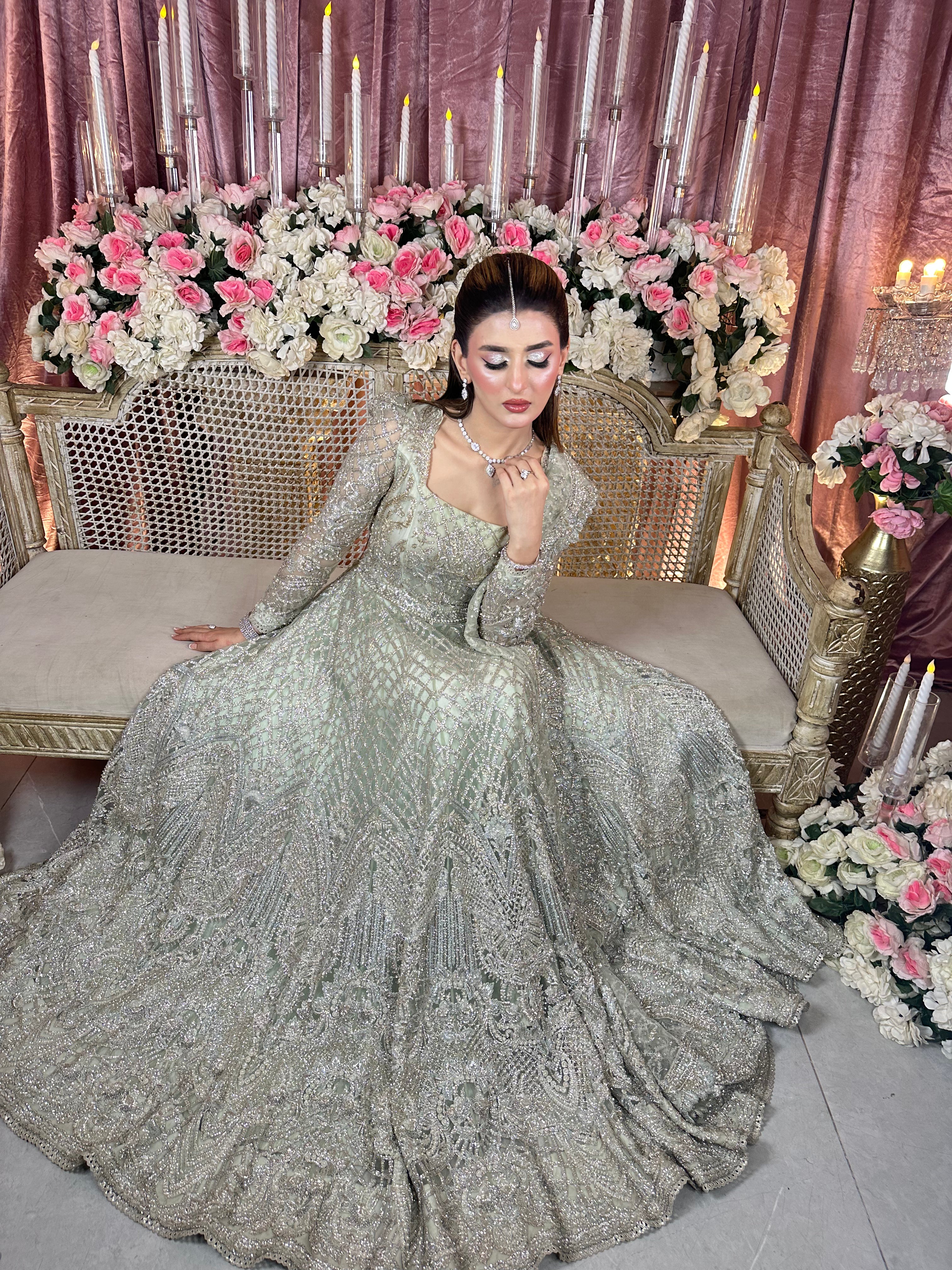 SAIRA SHAKIRA LIGHT GREEN MAXI-SS22