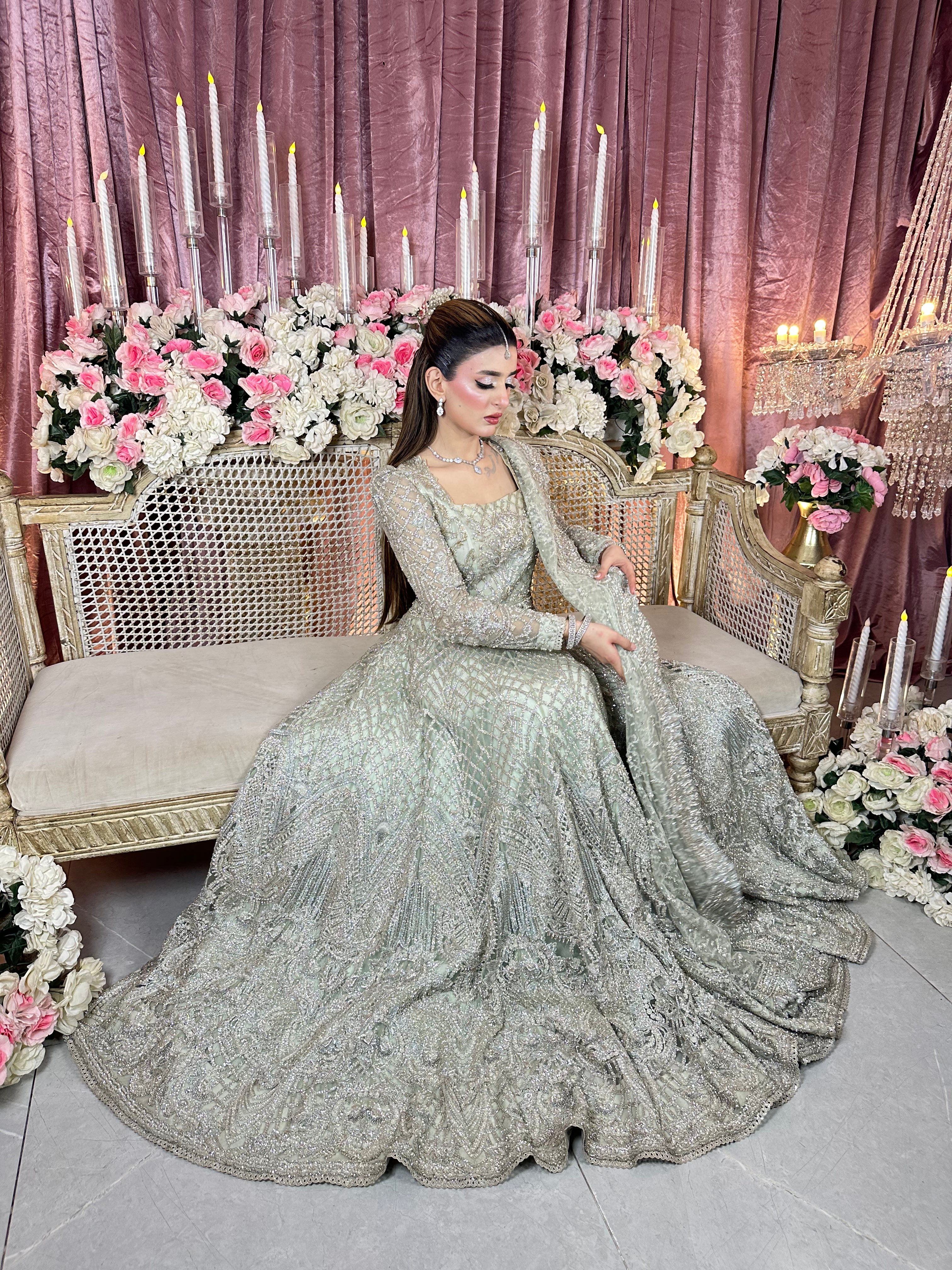 SAIRA SHAKIRA LIGHT GREEN MAXI-SS22