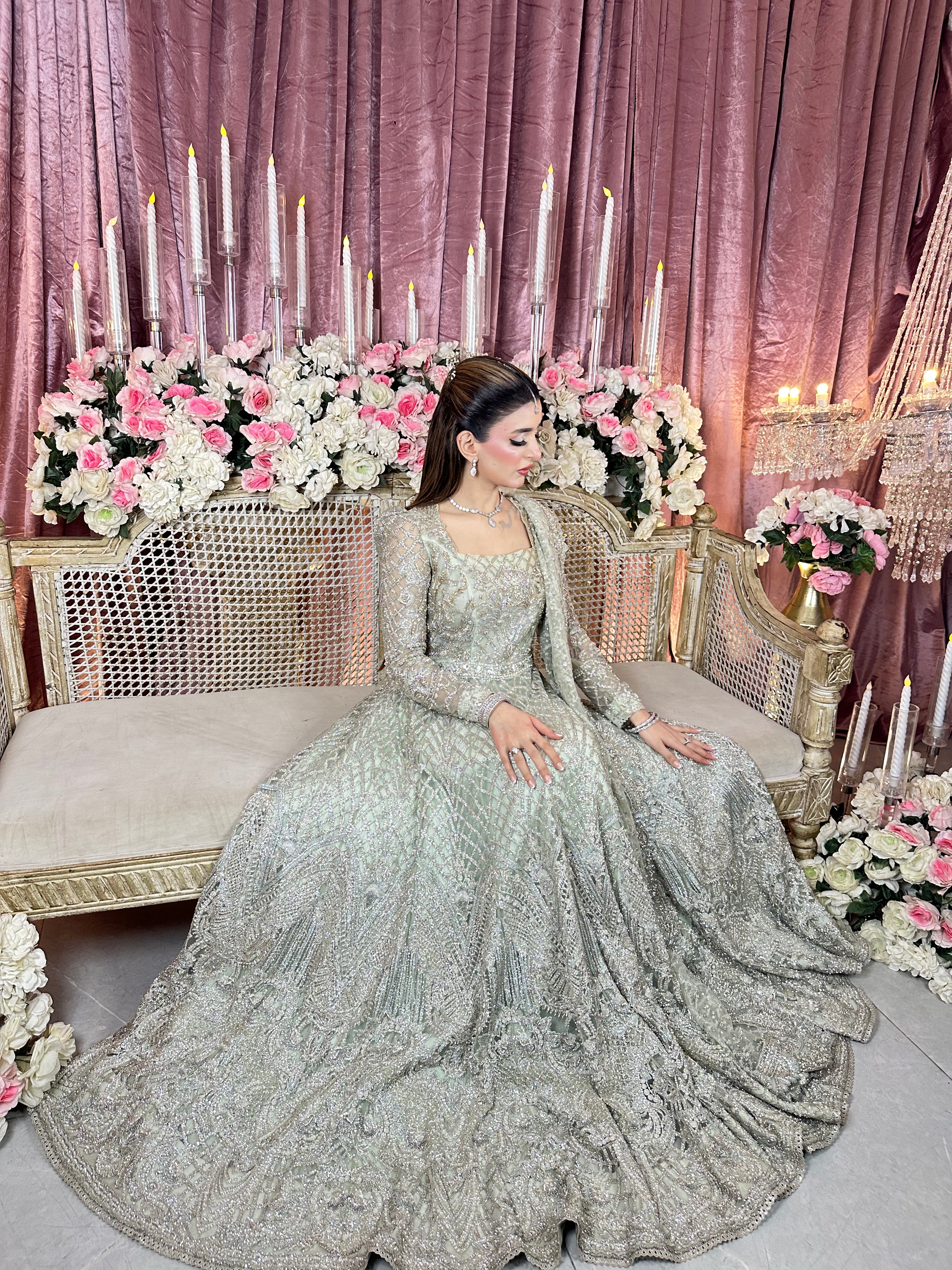 SAIRA SHAKIRA LIGHT GREEN MAXI-SS22