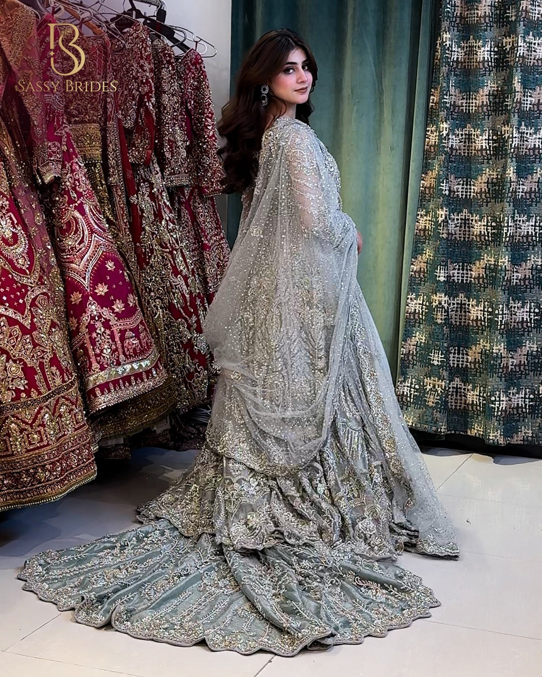 Ahmad Sultan Olive Green Tail Maxi-AS06