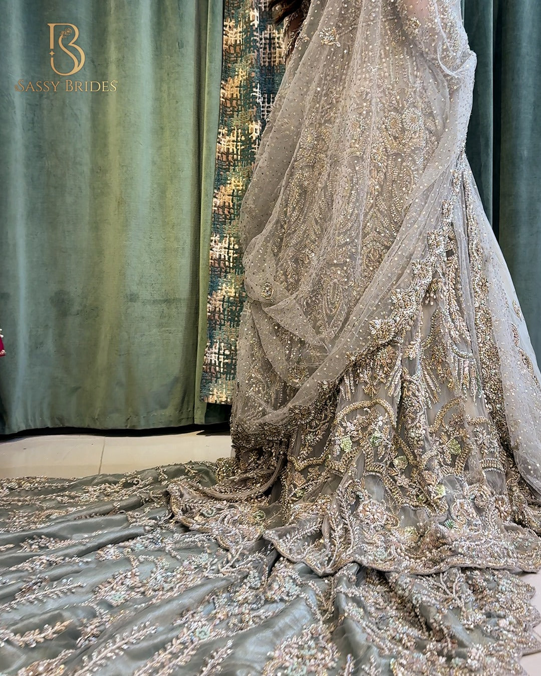 Ahmad Sultan Olive Green Tail Maxi-AS06