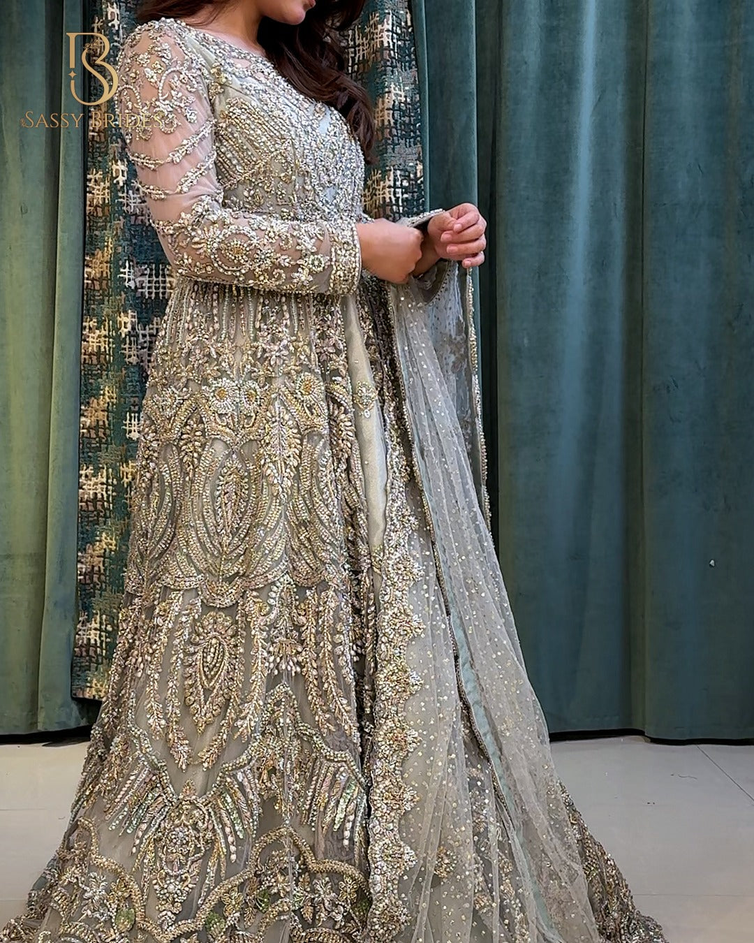 Ahmad Sultan Olive Green Tail Maxi-AS06