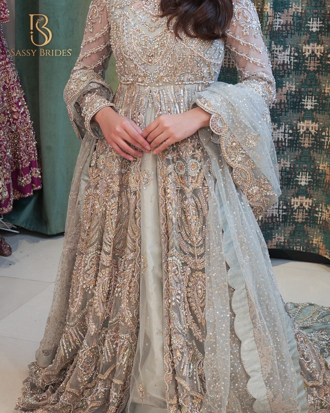 Ahmad Sultan Olive Green Tail Maxi-AS06