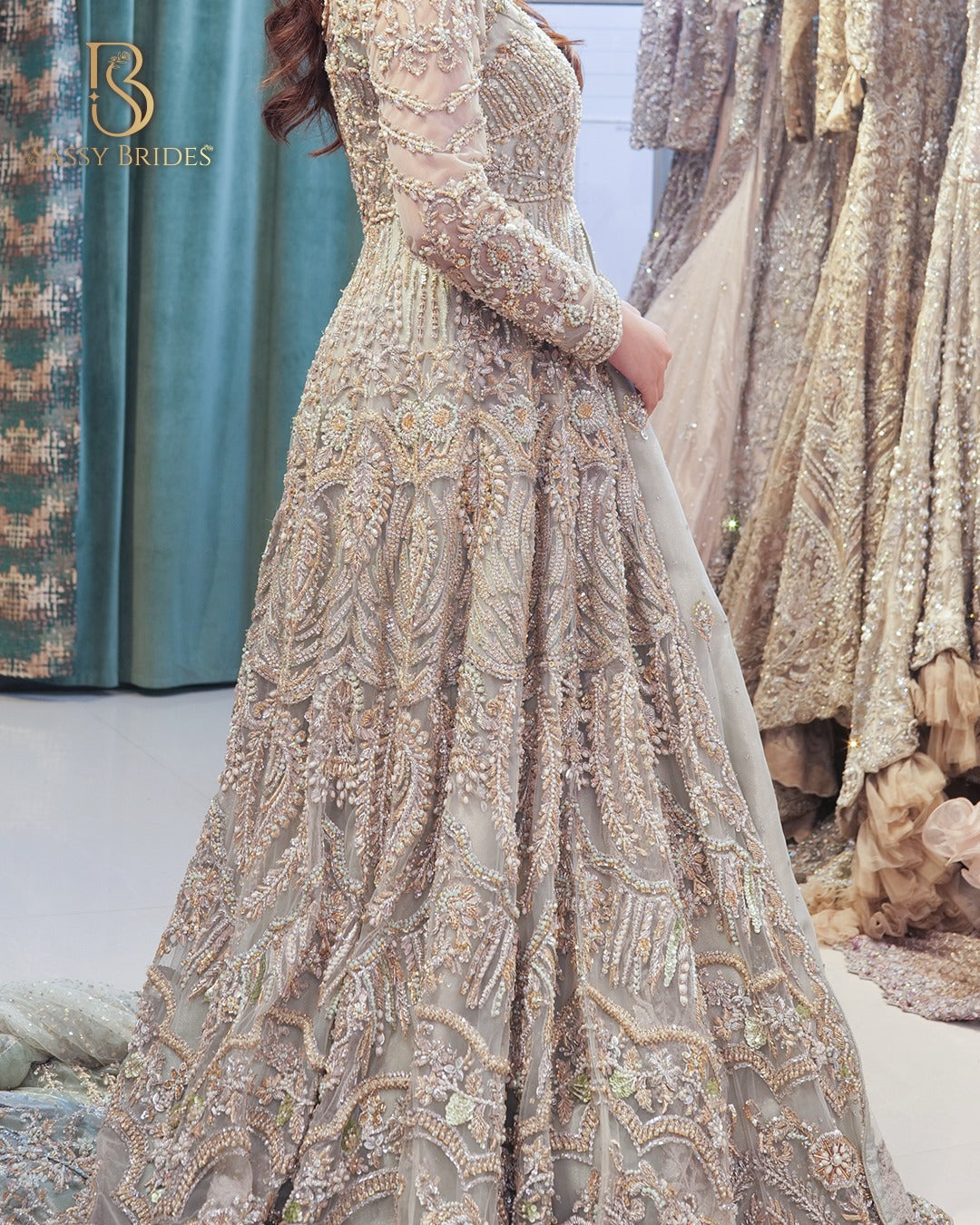 Ahmad Sultan Olive Green Tail Maxi-AS06