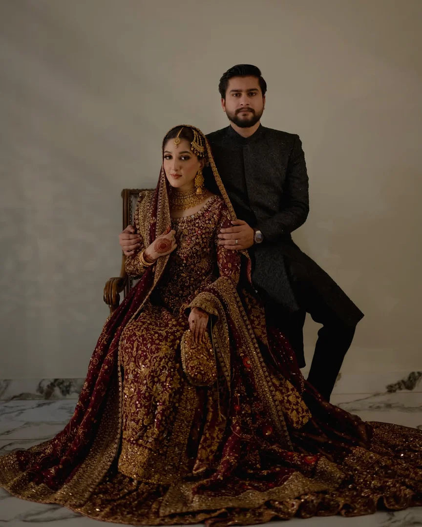 Haris Shakeel Bridal Heavy Dupatta-HS14