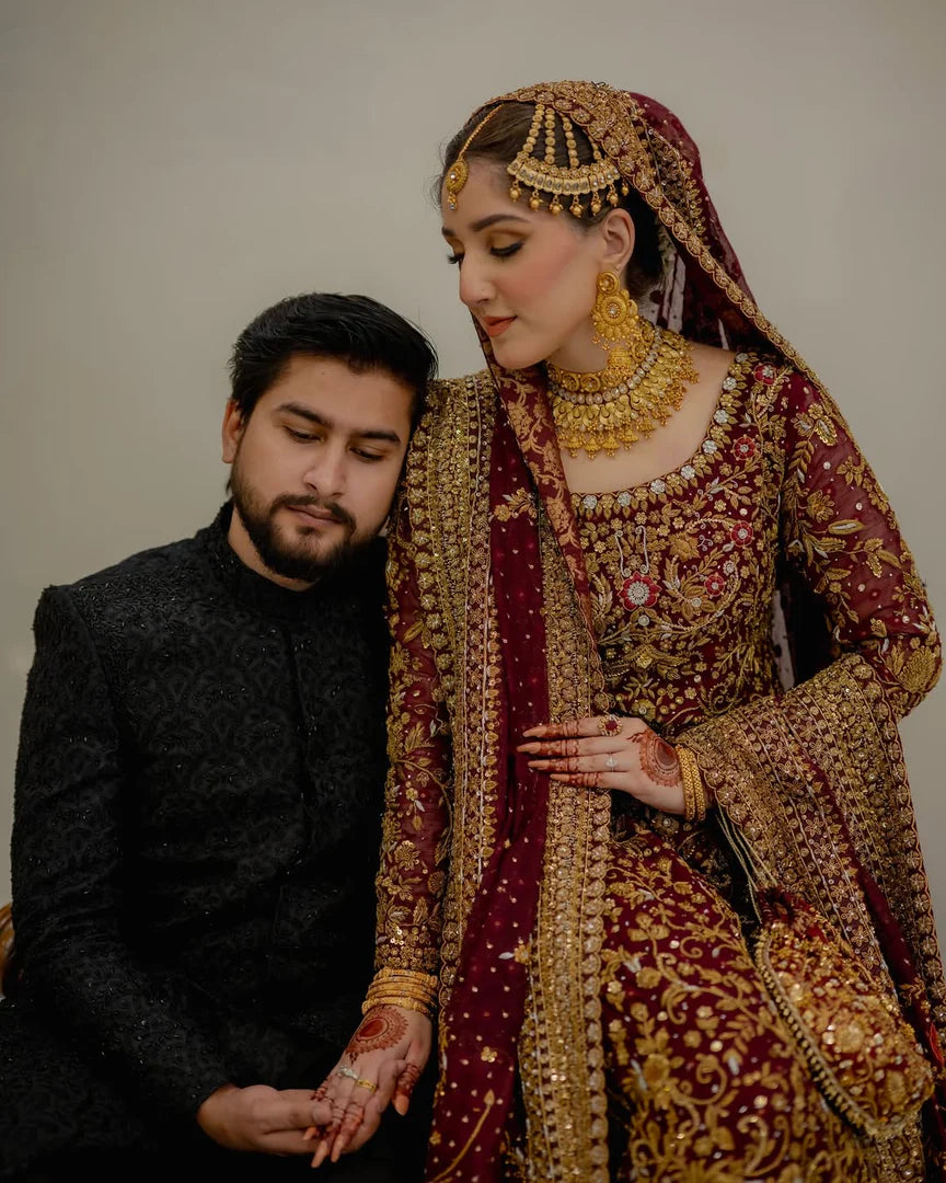 Haris Shakeel Bridal Heavy Dupatta-HS14