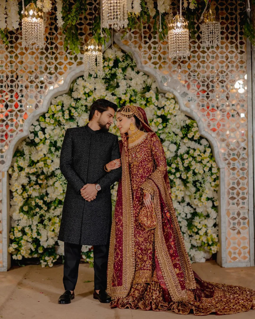 Haris Shakeel Bridal Heavy Dupatta-HS14