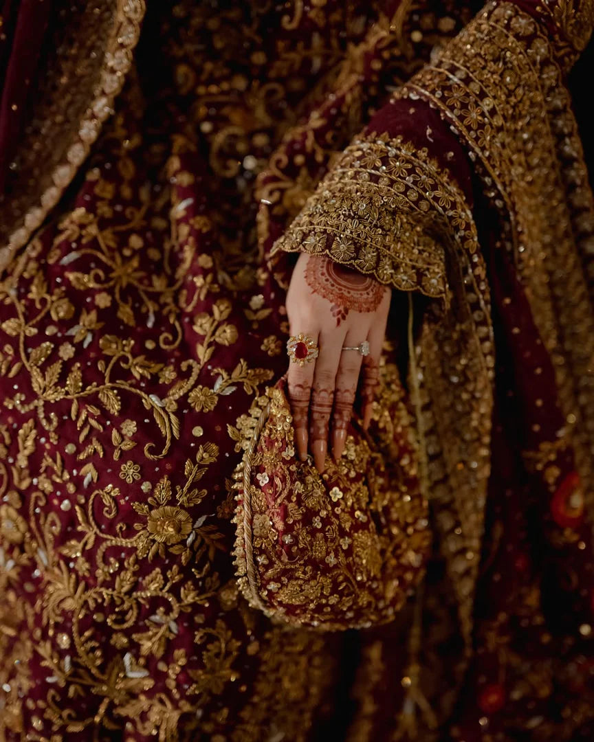 Haris Shakeel Bridal Heavy Dupatta-HS14