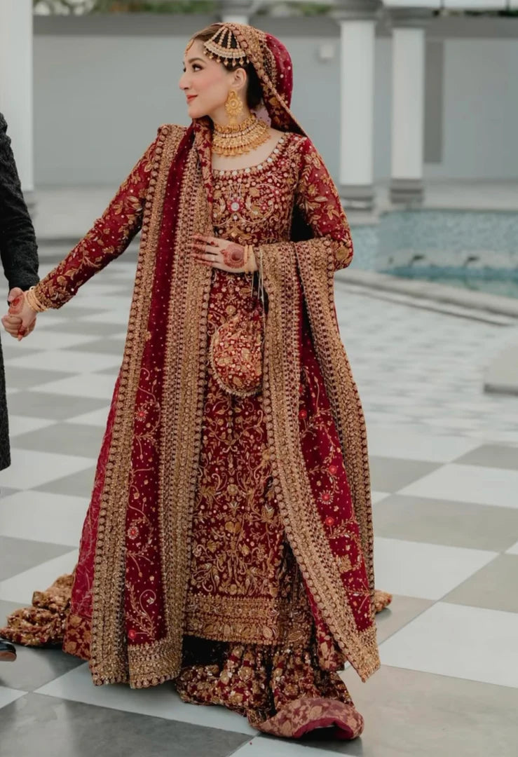 Haris Shakeel Bridal Heavy Dupatta-HS14