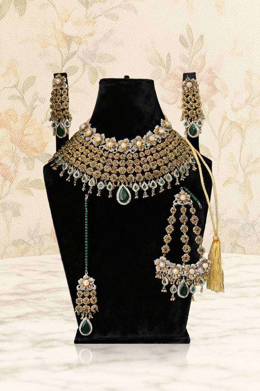 Saj Green Jewelry Set-JELY-011