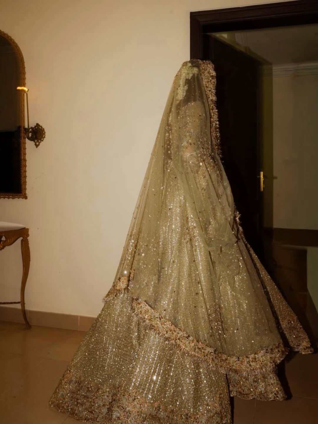AHMAD SULTAN OLIVE GREEN LEHNGA CHOLI- AS03