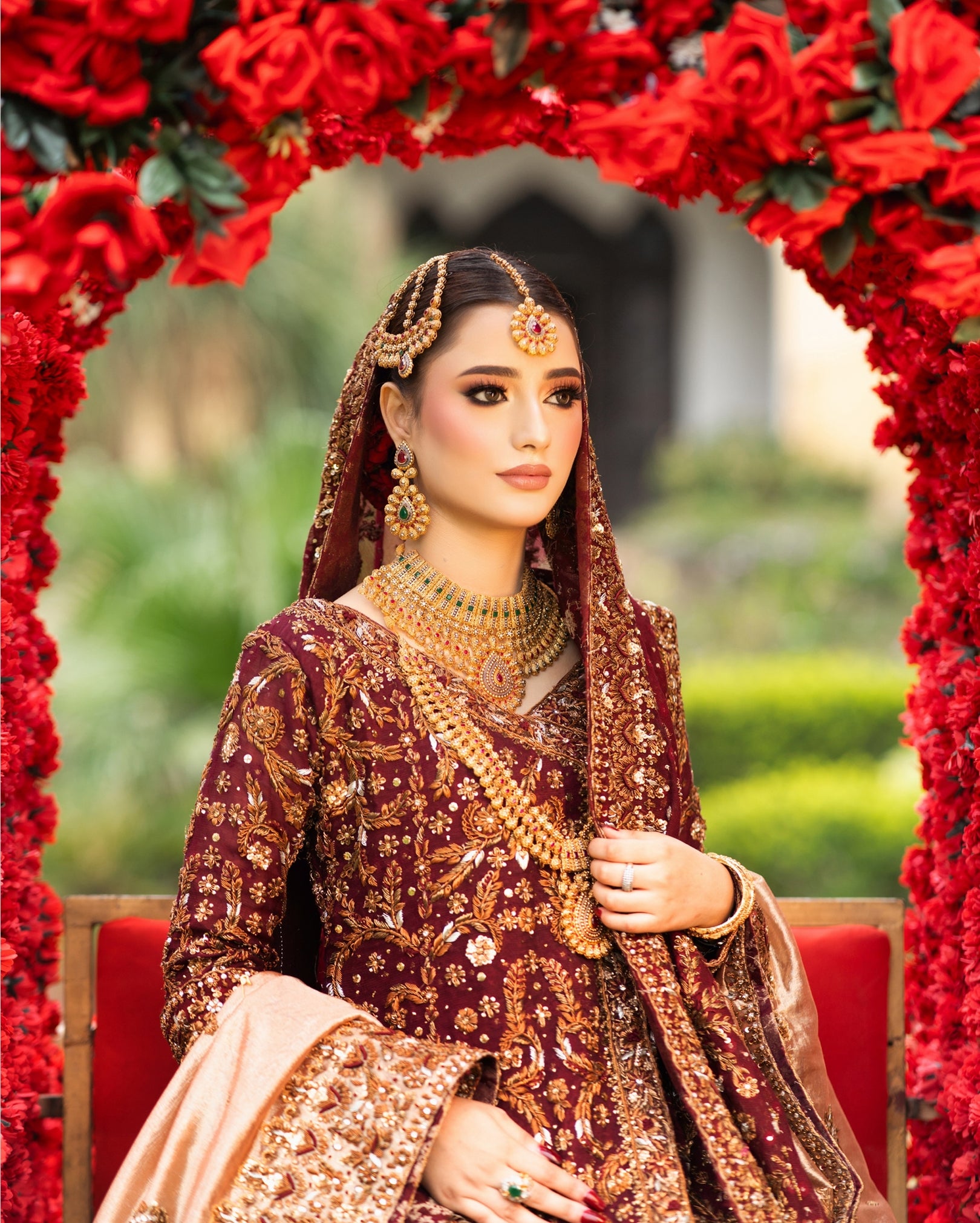 Haris Shakeel Double Dupatta Golden- HS01