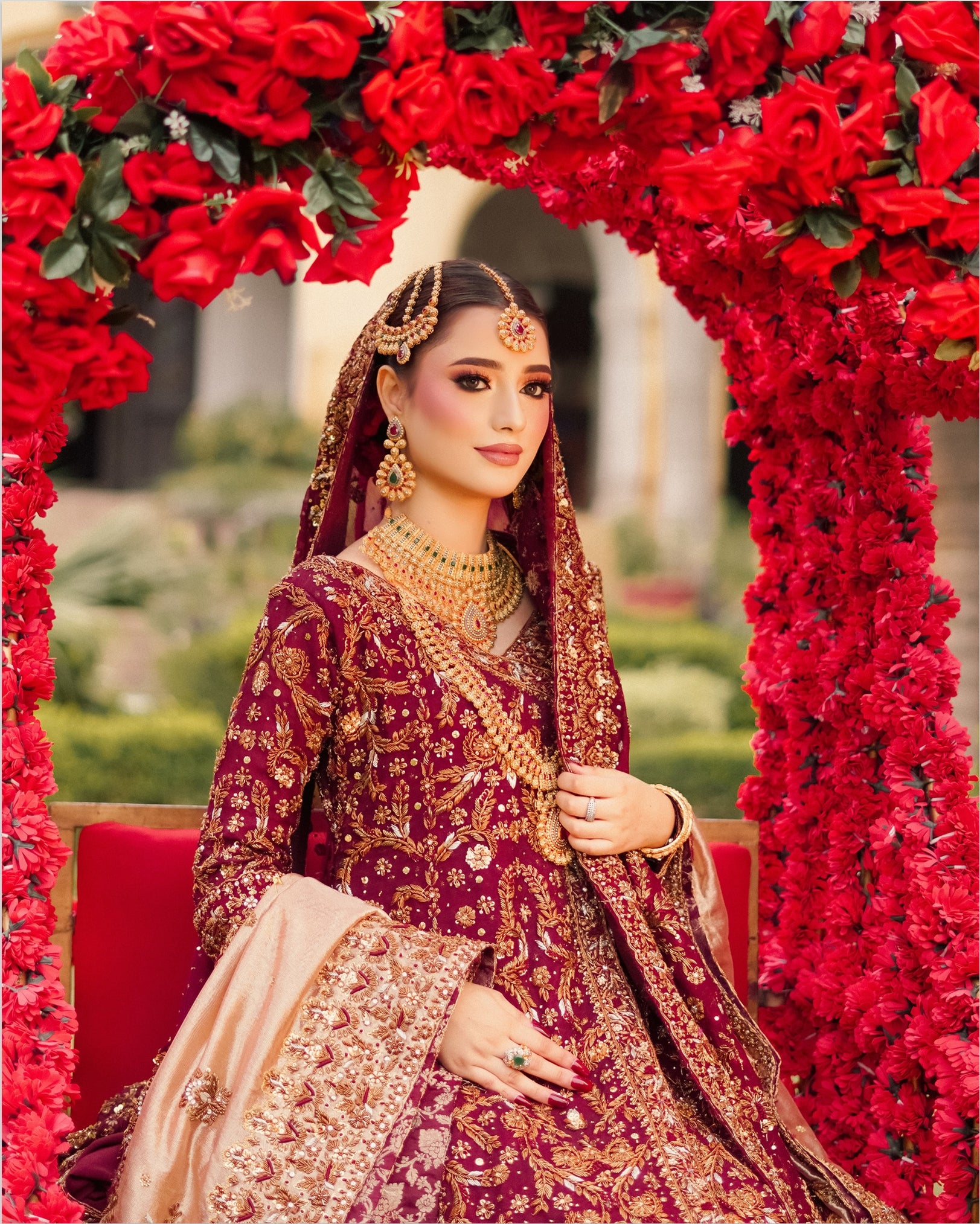 Haris Shakeel Double Dupatta Golden- HS01