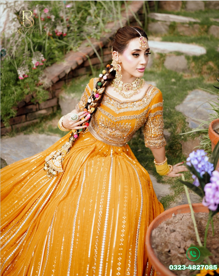 Asian Brides by Haroon- Yellow Lehenga Choli- AB01