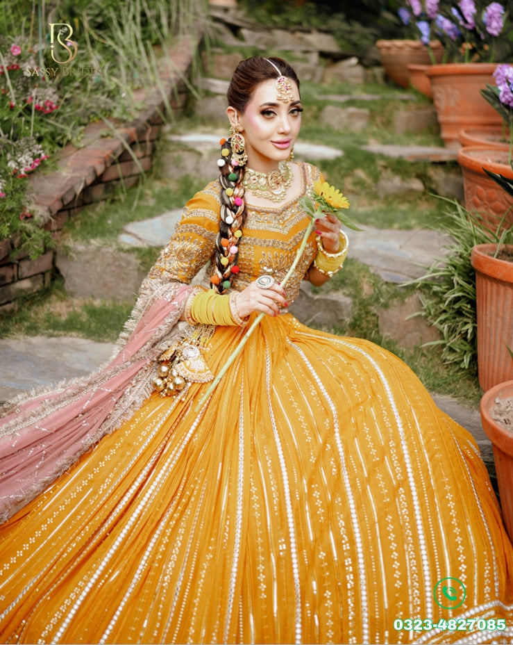 Asian Brides by Haroon- Yellow Lehenga Choli- AB01