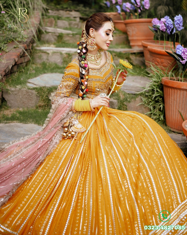 Asian Brides by Haroon- Yellow Lehenga Choli- AB01