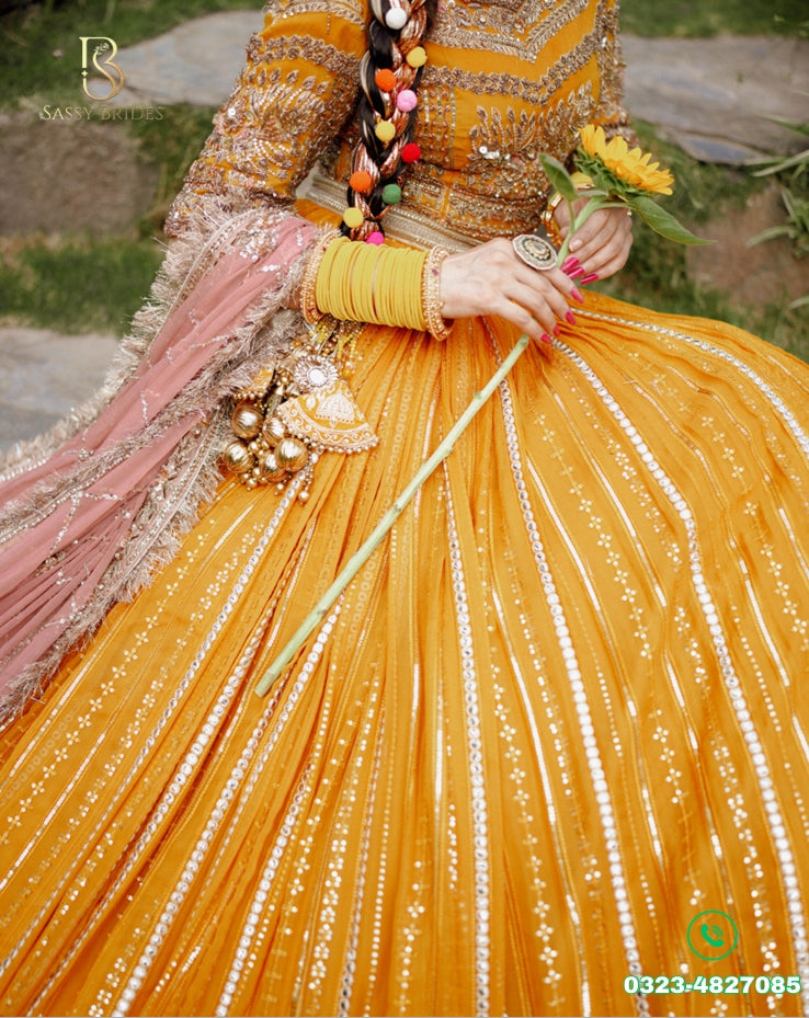 Asian Brides by Haroon- Yellow Lehenga Choli- AB01