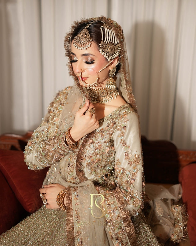 Ahmad Sultan Olive Green Lehnga Choli- AS03