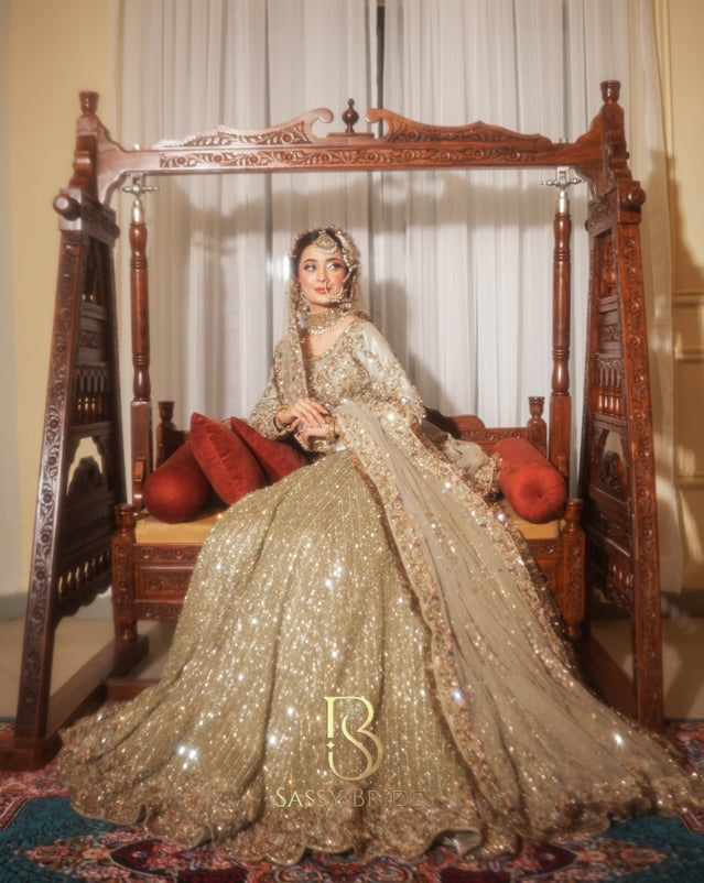 Ahmad Sultan Olive Green Lehnga Choli- AS03