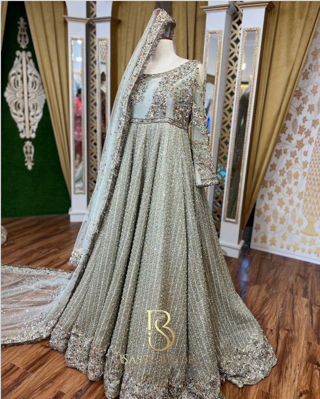 Ahmad Sultan Olive Green Lehnga Choli- AS03