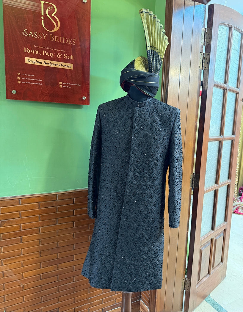 Black Sherwani- SH01