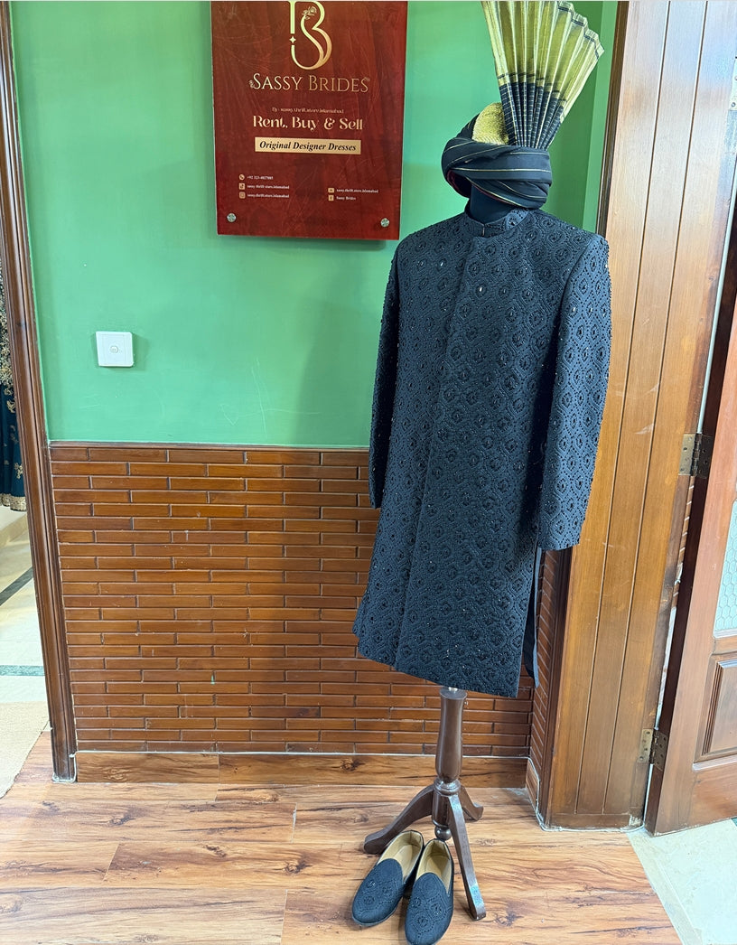 Black Sherwani- SH01