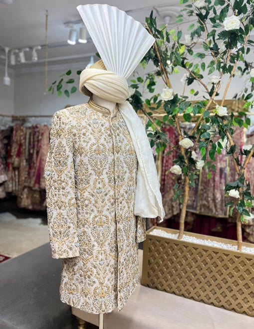 Off White Heavy Work Sherwani-SH03