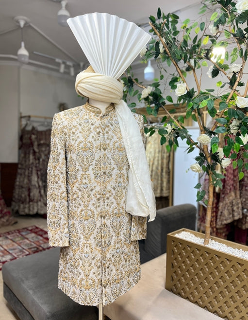 Off White Heavy Work Sherwani-SH03