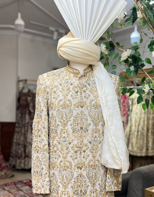 Off White Heavy Work Sherwani-SH03