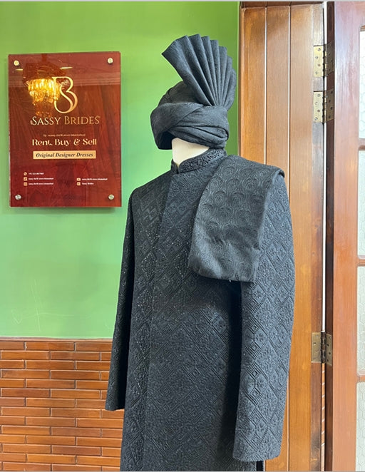 Black Sherwani- SH01