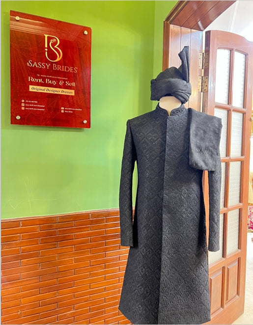 Black Sherwani- SH01
