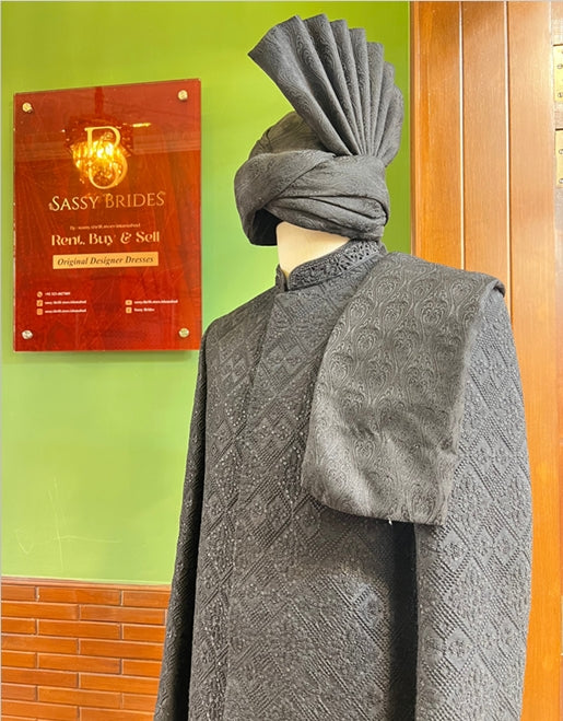 Black Sherwani- SH01