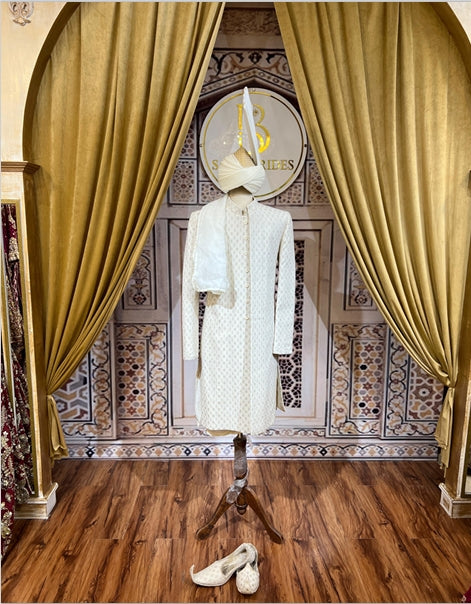 Elegant Off White Sherwani-SH04
