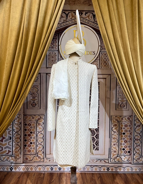 Elegant Off White Sherwani-SH04