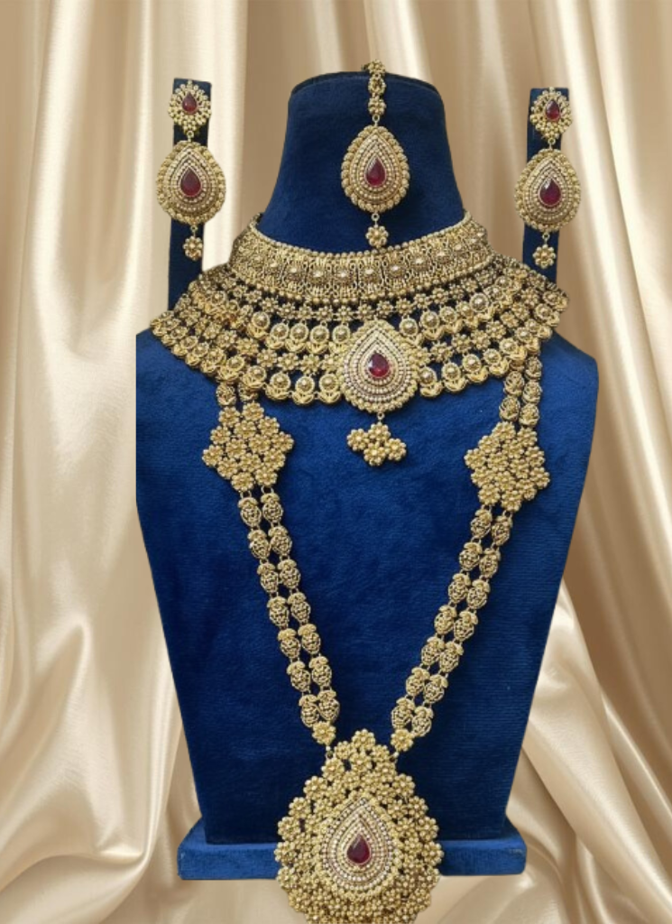 Ruby Mala Barat Jewelry Set-JELY016