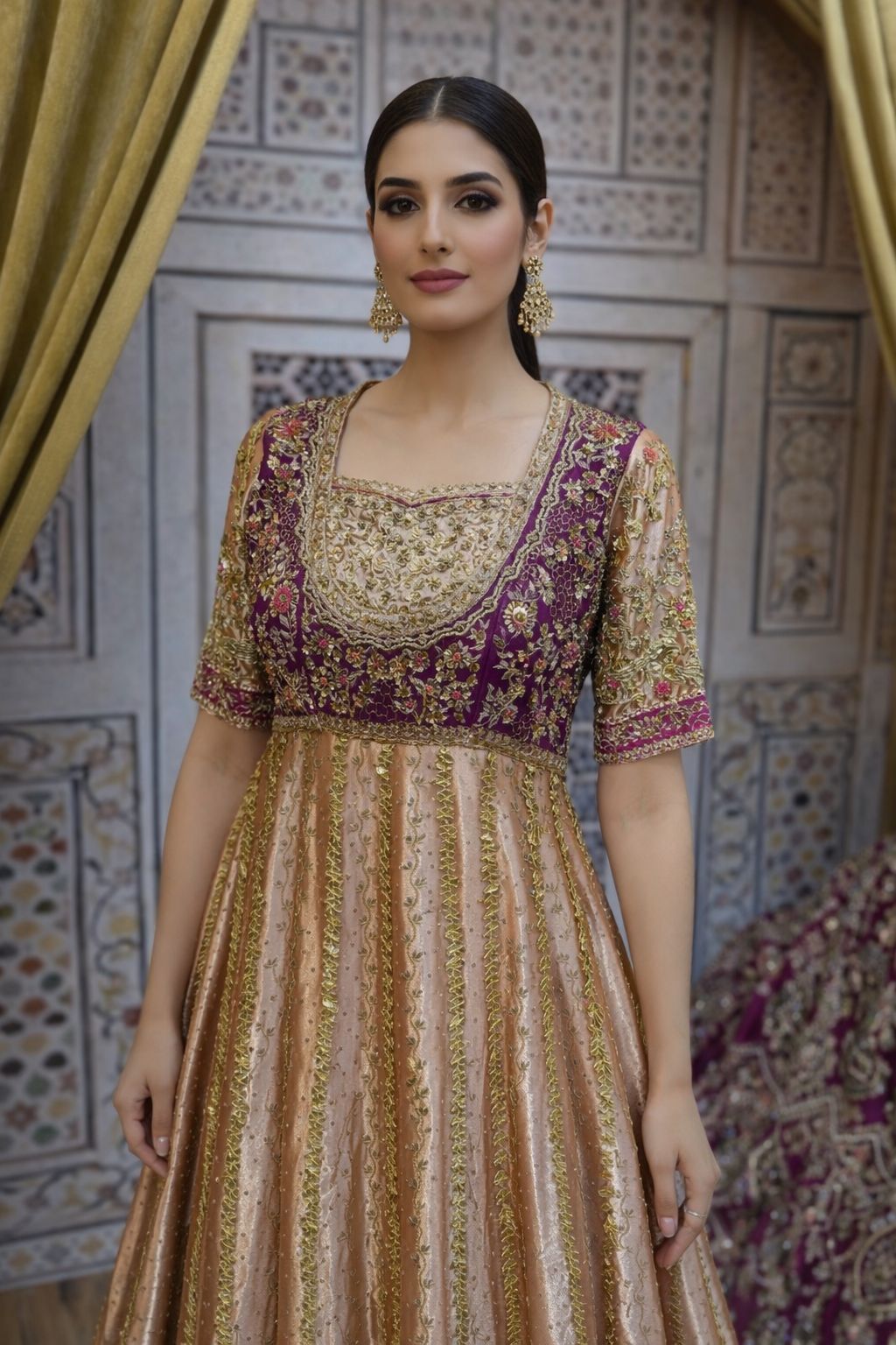 BISMA AMIR TISSUE FROCK-BA05