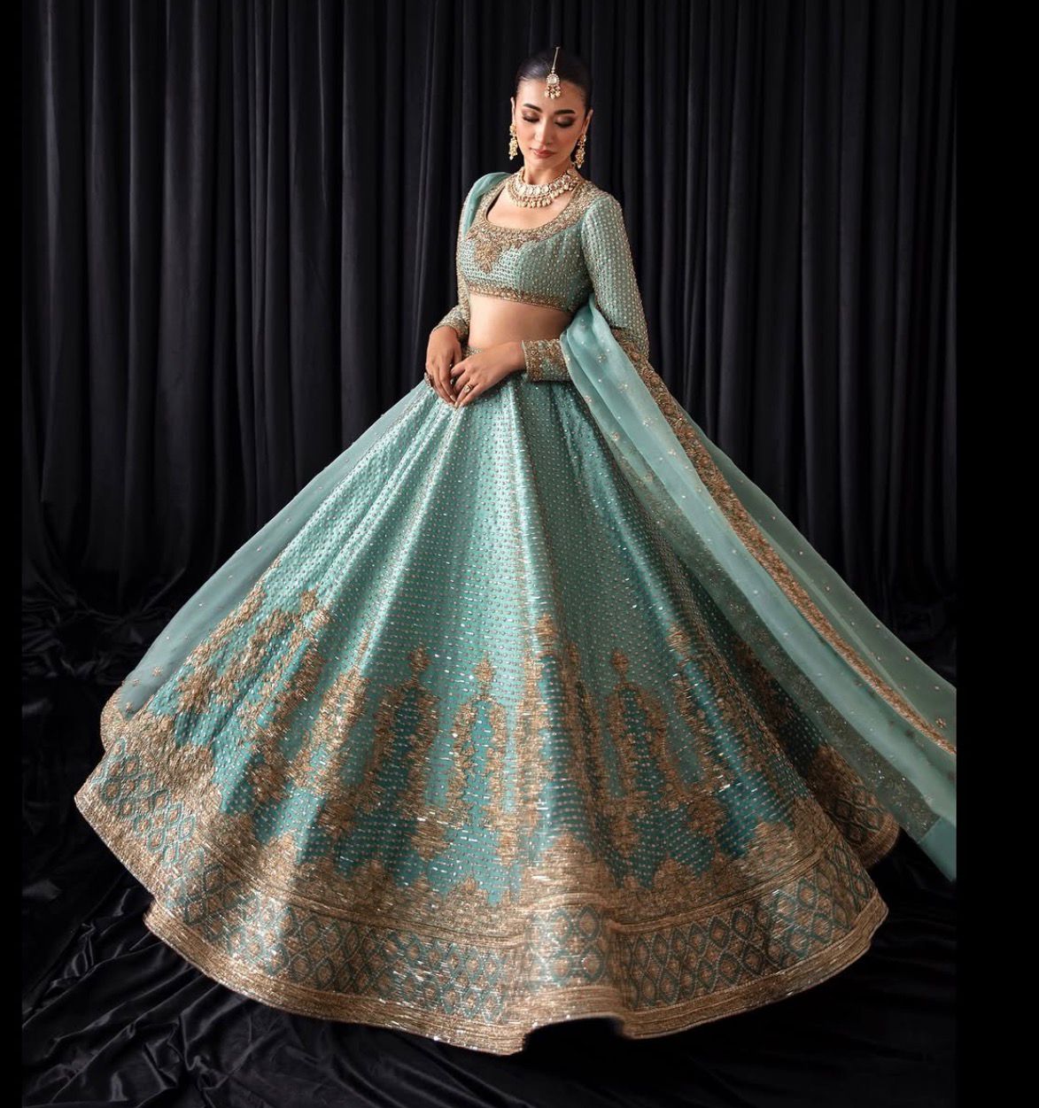 MIHHA ICE BLUE LEHNGA CHOLI