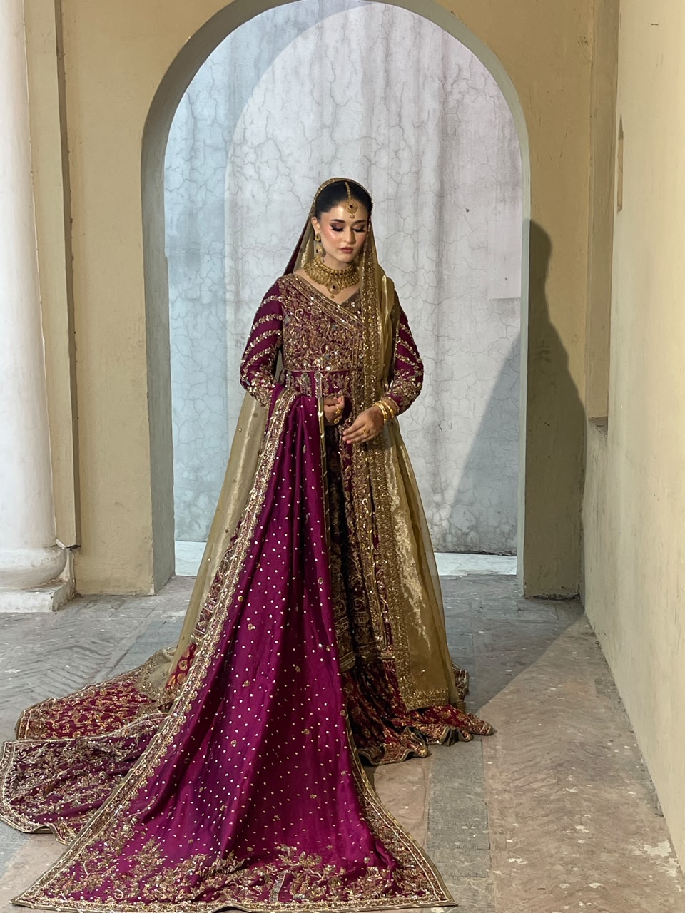 AHMAD SULTAN MAGENTA BARAT DRESS