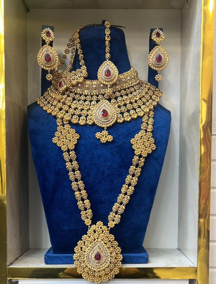 Ruby Mala Barat Jewelry Set-JELY016