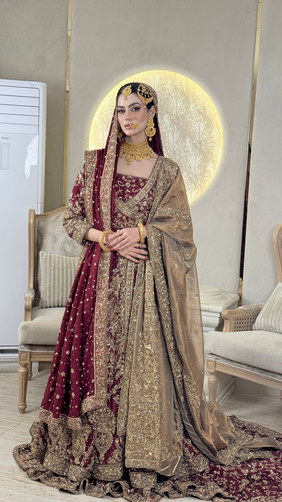 Ahmad Sultan Maroon Angrakha Plain-AS08