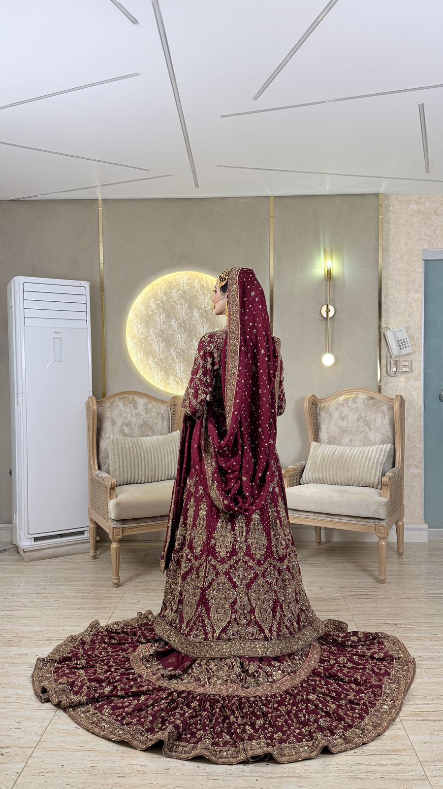 Ahmad Sultan Maroon Angrakha Plain-AS08