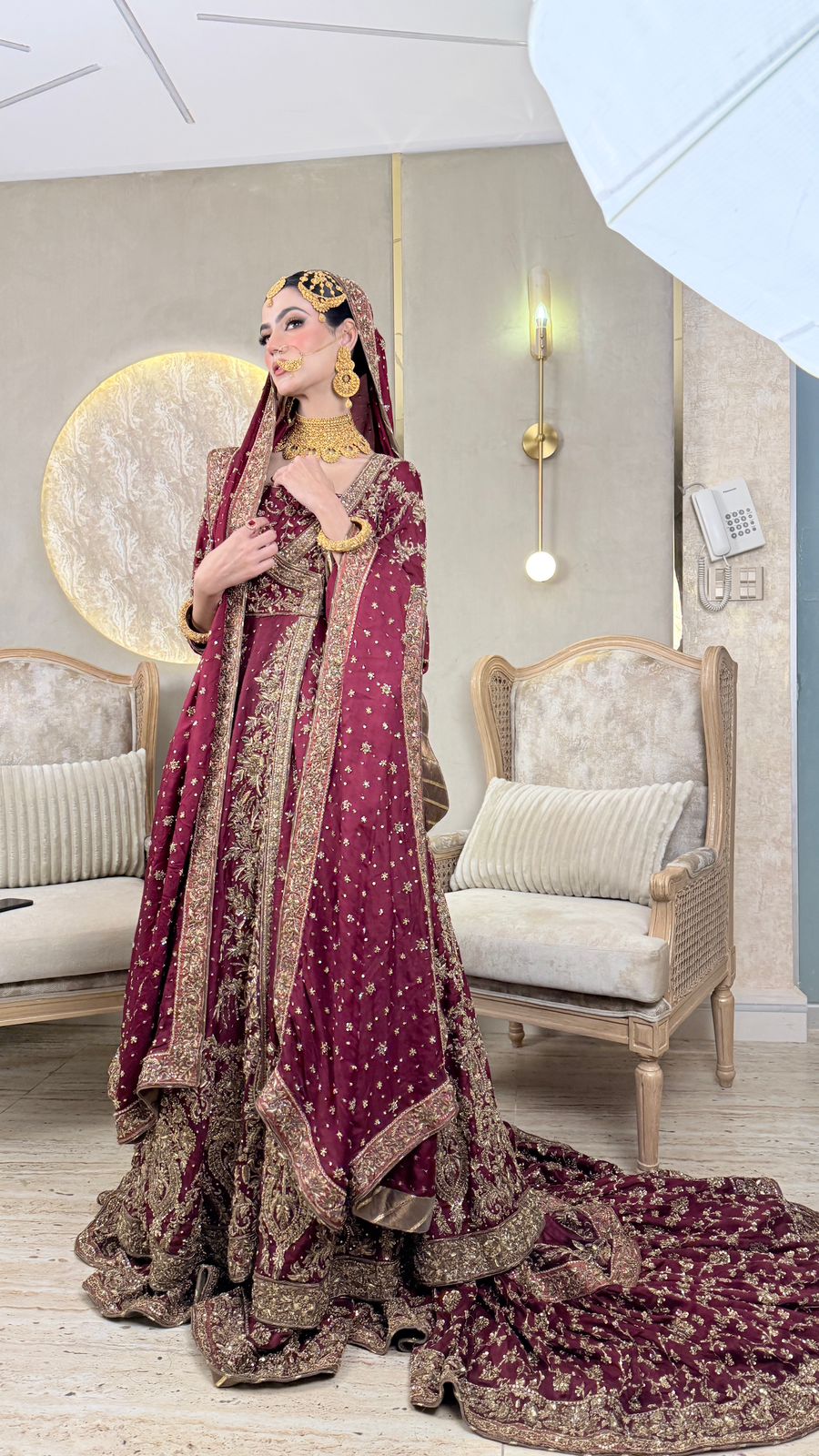 Ahmad Sultan Maroon Angrakha Plain-AS08