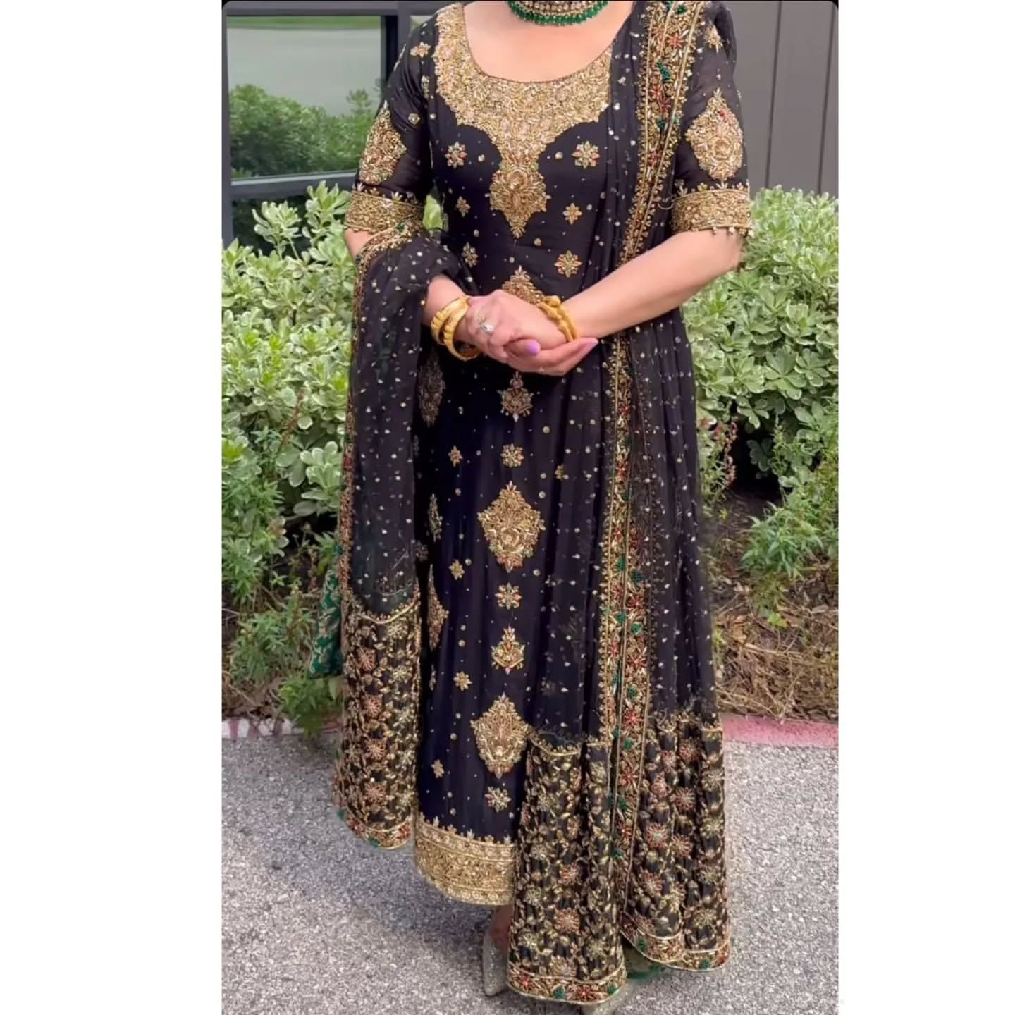 Haris Shakeel Black and Gold Formal-HS35